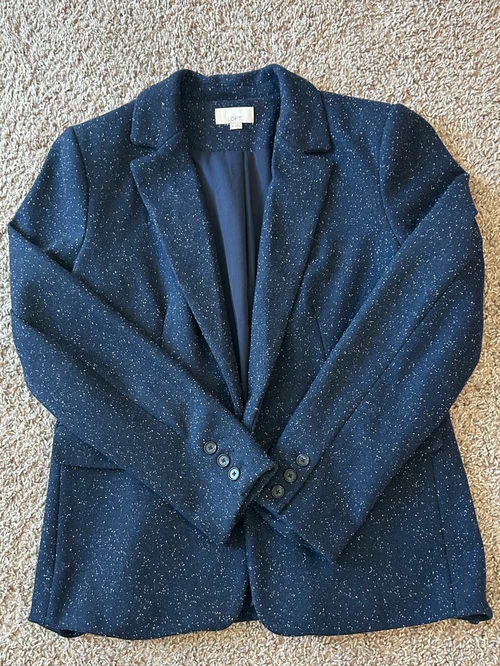 Loft Navy Speckled Blazer